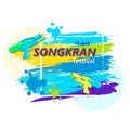 Songkran. Festival in Thailand. 13 april. Vector background