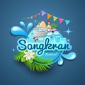 Songkran festival of Thailand logo design Royalty Free Stock Photo