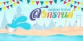 Songkran festival water splash of Thailand New Year design Vector Illustration banner template isolated on background, Translation Royalty Free Stock Photo