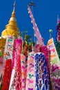 Songkran flags with pagoda
