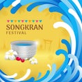 Songkran water festival celebration banner Royalty Free Stock Photo