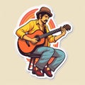 Songwriter Playing Guitar Sticker