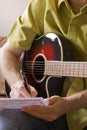 Songwriting on acoustic guitar