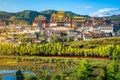 Songzanlin monastery and green nature at sunset and blue sky Shangri-La Yunnan China