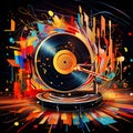 Sonic Spin: Mesmerizing Music on the Phonograph Royalty Free Stock Photo