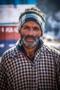 Portrait of local kashmiri man horseman in sonmarg, Kashmir