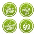 Sonnengereift, Frische Hit, Ãâkologischer Anbau und Bio Banner Set Royalty Free Stock Photo