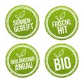 Sonnengereift, Frische Hit, ÃÂ¶kologischer Anbau und Bio Banner Set. Royalty Free Stock Photo