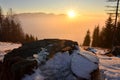 Sunset in winter on the GrÃÂ¼nberg, Austria, Europe