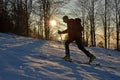 Sunset in winter on the GrÃÂ¼nberg, Austria, Europe