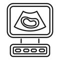 Sonogram healthcare icon outline vector. Device ultra sound