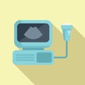 Sonogram monitor icon flat vector. Sonograph device