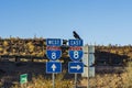 SONORA, ARIZONA: The traffic signs in Arizona-Sonora Desert