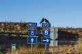 SONORA, ARIZONA: The traffic signs in Arizona-Sonora Desert Royalty Free Stock Photo