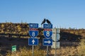 SONORA, ARIZONA: The traffic signs in Arizona-Sonora Desert