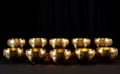 Sonorous Golden singing bowls. Generate Ai