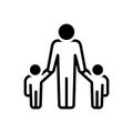 Black solid icon for Sons, progeny and male