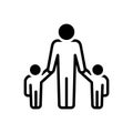 Black solid icon for Sons, progeny and male Royalty Free Stock Photo