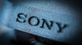 Sony brand name inscription close-up