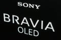 Sony Bravia logo on booth at CEE 2017 in Kiev, Ukraine.