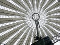 The Sony Center is located near the Berlin Potsdamer Platz railway station. The unusual roof is like sails Royalty Free Stock Photo