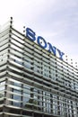Sony company logo on headquarters building