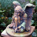 Angel Sculpture in Garden Royalty Free Stock Photo