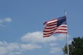 The American Flag Blowing In The Wind Royalty Free Stock Photo