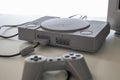 A sony Playstation one and controller a games console released in 1994 by sony Royalty Free Stock Photo