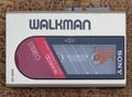 Sony Walkman portable personal audio cassette player. Model WM-24. Royalty Free Stock Photo