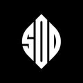 SOO circle letter logo design with circle and ellipse shape. SOO ellipse letters with typographic style. The three initials form a Royalty Free Stock Photo