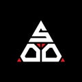 SOO triangle letter logo design with triangle shape. SOO triangle logo design monogram. SOO triangle vector logo template with red Royalty Free Stock Photo