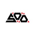 SOO triangle letter logo design with triangle shape. SOO triangle logo design monogram. SOO triangle vector logo template with red Royalty Free Stock Photo