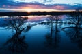 Soomaa National Park. Fifth season spring flood on TÃÂµramaa wooded meadow Royalty Free Stock Photo