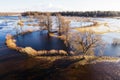 Soomaa National Park. Fifth season spring flood on TÃÂµramaa wooded meadow Royalty Free Stock Photo