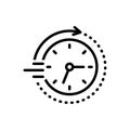 Black line icon for Soon, time and clock