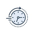 Color illustration icon for Soon, time and clock