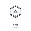 Soot outline vector icon. Thin line black soot icon, flat vector simple element illustration from editable zodiac concept isolated