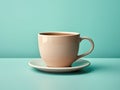 Soothing Coffee Indulgence: Cup of Coffee on Mint Background Offers Aromatic Delight and Relaxing Warmth