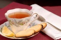 Soothing cup of tea in china cup