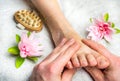 Soothing foot massage wellness background