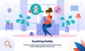 Soothing Hobby in Pregnancy Period Vector Banner