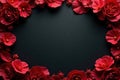 Sooty black wallpaper, ruby red frame dominates , art deco, visual, interior Royalty Free Stock Photo