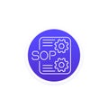 SOP icon, Standard Operating Procedure line vector Royalty Free Stock Photo