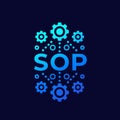 SOP icon, Standard Operating Procedure, vector art Royalty Free Stock Photo