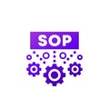 SOP icon, Standard Operating Procedure vector sign Royalty Free Stock Photo