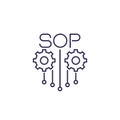 SOP, Standard Operating Procedure icon in line style