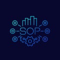 SOP, Standard Operating Procedure icon line vector Royalty Free Stock Photo