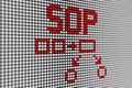 SOP text scoreboard blurred background Royalty Free Stock Photo