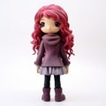 Sophia: Kawaii Manga Vinyl Toy With Long Red Curly Hair